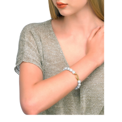 Pulsera Majorica Mujer Plata Perlas Barroca Cierre dorado 09049.01.1.B19