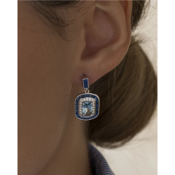 Pendientes Colgantes Plata Piedras Colores azules Lineargent 19799-B-A
