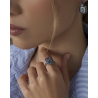 Sortija Plata Mujer Piedras Azules Lineargent 19799-B-R Talla 18