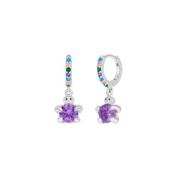 Pendiente Hoop Tortuguita Plata de Ley 925 con Circonitas Multicolor D03601/DH