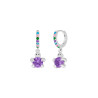 Pendiente Hoop Tortuguita Plata de Ley 925 con Circonitas Multicolor D03601/DH
