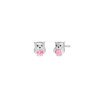 Pendientes Búho Plata de Ley 925 con Circonita Rosa D03601/DO