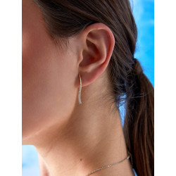 Pendientes Onda Plata de Ley 925 Rodiada con Circonitas D03201/BM