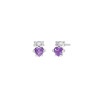 Pendientes Gatito Plata de Ley 925 con Circonita Lila D03601/DP