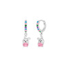 Pendiente Hoop Búho Plata de Ley 925 con Circonitas Multicolor D03601/DG