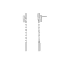 Pendientes Cadena Plata de Ley 925 Rodiada con Circonitas Baguette D04101/AO