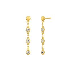 Pendientes Mamá Plata de Ley 925 Baño en Oro 18k con Circonitas D02601/AI