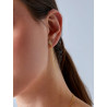 Pendientes Doble Cadena Plata de Ley 925 Baño en Oro 18k con Circonitas Baguette D04101/AR