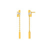 Pendientes Cadena Plata de Ley 925 Baño en Oro 18k con Circonitas Baguette D04101/AP