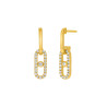 Pendientes Óvalo Plata de Ley 925 Baño en Oro 18k con Circonitas D04101/AX