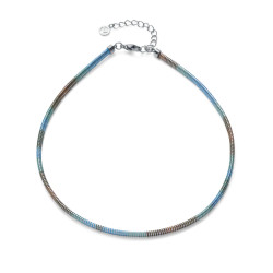 Collar Tubogas Acero con Cordón Enroscado - Colección Laura Escanes