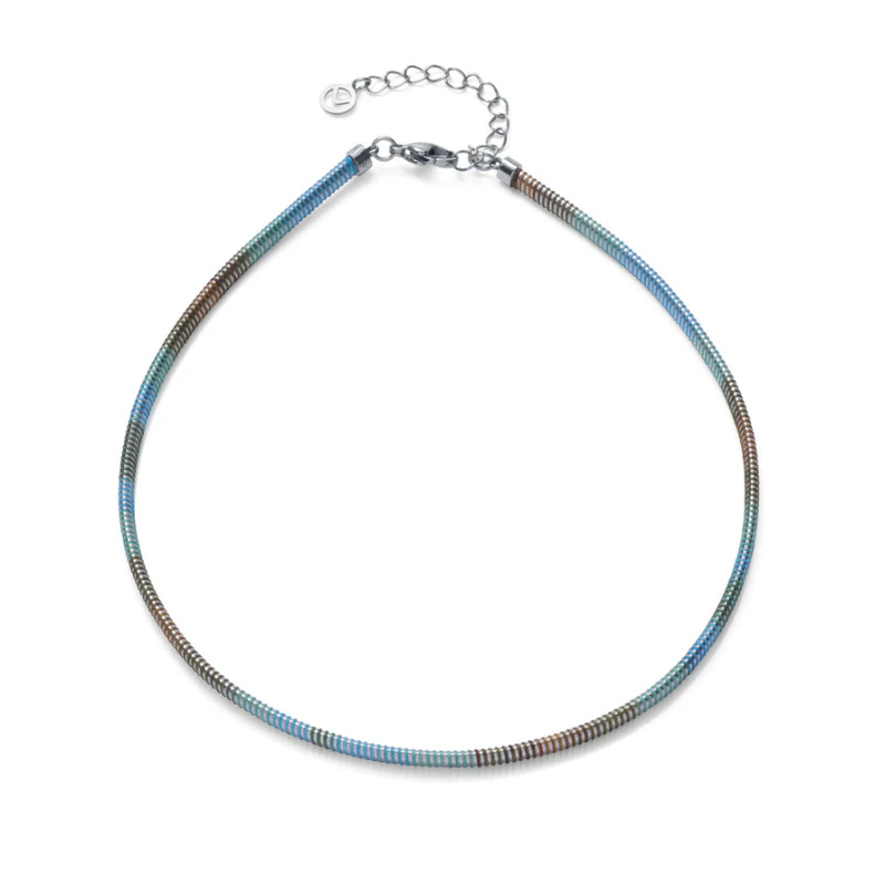 Collar Tubogas Acero con Cordón Enroscado - Colección Laura Escanes