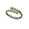 Pulsera Abierta Laura Escanes de Acero Tubogas Flexible con Cordón Enroscado Azul y Verde