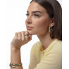 Pulsera Abierta Laura Escanes de Acero Tubogas Flexible con Cordón Enroscado Azul y Verde
