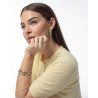 Pendientes de acero aro abierto de tubogas con cordón enroscado, colección Laura Escanes