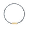 Collar Abraham Mateo de Cadena de Acero con Placa IP Dorado y Líneas Limpias