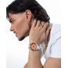 Collar Abraham Mateo de Cadena de Acero con Placa IP Dorado y Líneas Limpias