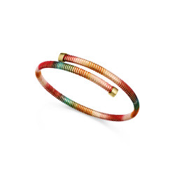 Pulsera Flexible Abierta Laura Escanes de Acero Tubogas con Cordón Enroscado Multicolor