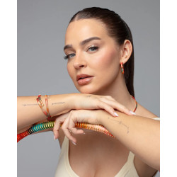 Pulsera Flexible Abierta Laura Escanes de Acero Tubogas con Cordón Enroscado Multicolor