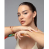 Pulsera Flexible Abierta Laura Escanes de Acero Tubogas con Cordón Enroscado Multicolor