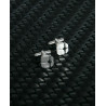Gemelos de Hombre de Acero con Placa y Circonita Negra de Diseño Elegante y Compacto