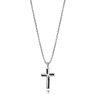 Collar de Hombre de Acero IP Gris con Cadena Ajustable y Cruz Colgante de Líneas Sobrias