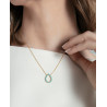 Pendientes de Plata de Primera Ley con Baño de Oro y Aro Colgante en Forma de Gota con Circonitas Turquesas