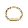Pulsera Abraham Mateo de Cadena de Acero con Placa IP Dorado y Líneas Limpias