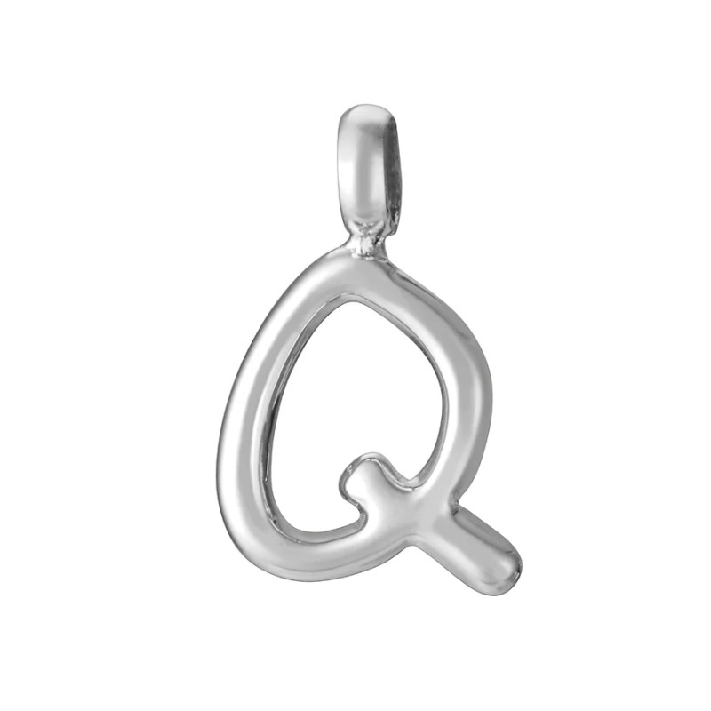 Colgante de Acero Letra Q de Diseño Minimalista y Esencia Personal