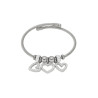 Pulsera Marea Acero Pulsera de Cable con Corazones de Acero y Circonitas en MicroengasteC02103/bs