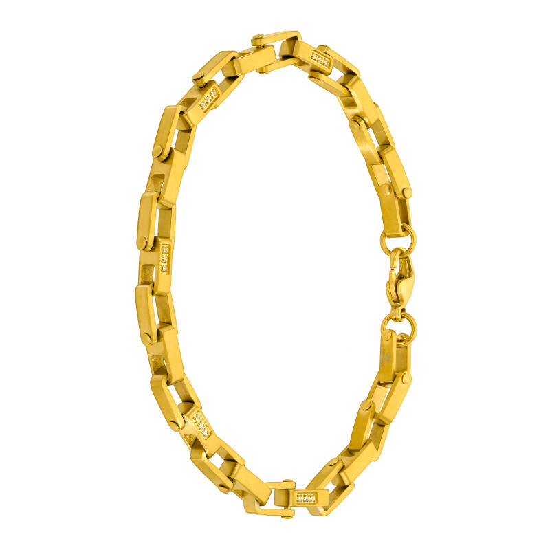 Pulsera de Eslabones en Dorado con Acabado Mate