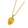 Collar de Hombre con Cabeza de León en Dorado y Circonitas