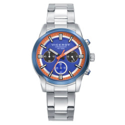 Reloj Cronógrafo de Hombre Abraham Mateo Bitono en Acero e IP Azul