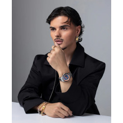 Reloj Cronógrafo de Hombre Abraham Mateo Bitono en Acero e IP Azul