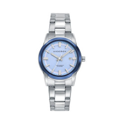 Reloj de Mujer Abraham Mateo Bitono en Acero e IP Azul