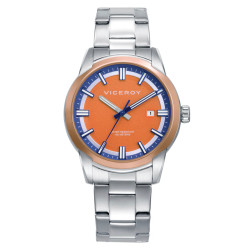 Reloj de Hombre Abraham Mateo Bitono en Acero e IP Rosa