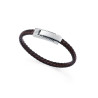 Pulsera de Hombre Viceroy de Acero y Piel Trenzada Bicolor