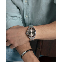 Pulsera de Hombre Viceroy de Acero y Piel Trenzada Bicolor