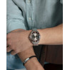 Pulsera de Hombre Viceroy de Acero y Piel Trenzada Bicolor