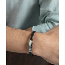 Pulsera de Hombre Viceroy de Acero y Piel Trenzada Bicolor