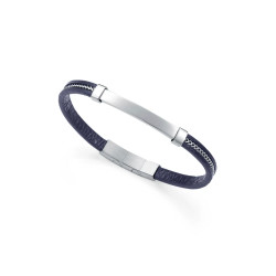 Pulsera de Hombre Viceroy de Acero y Piel Azul con Placa
