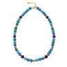 Collar de Mujer Viceroy de Acero IP Dorado con Piedras Azules y Verdes