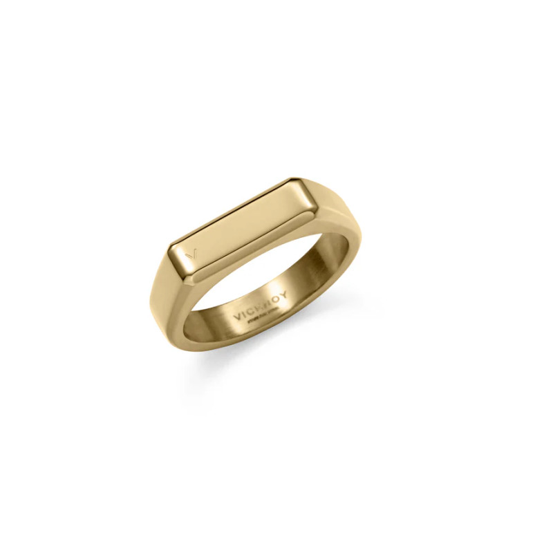 Anillo de Hombre Abraham Mateo Tipo Sello en Acero IP Dorado
