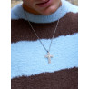 Collar de Hombre Marea con Cruz de Circonitas en Acero