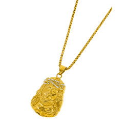 Collar de Hombre Marea Jewels Cristo Dorado con Circonitas