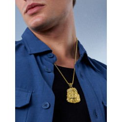 Collar de Hombre Marea Jewels Cristo Dorado con Circonitas