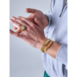 Pulsera de Hombre Marea Jewels Cadena Dorada con Placa