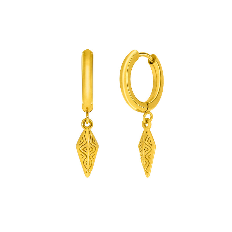 Pendientes de Hombre Marea Jewels Aros con Pluma Dorados