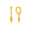 Pendientes de Hombre Marea Jewels Aros con Pluma Dorados