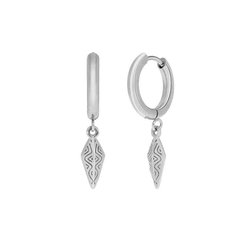 Pendientes de Hombre Marea Jewels Aros con Pluma en Acero